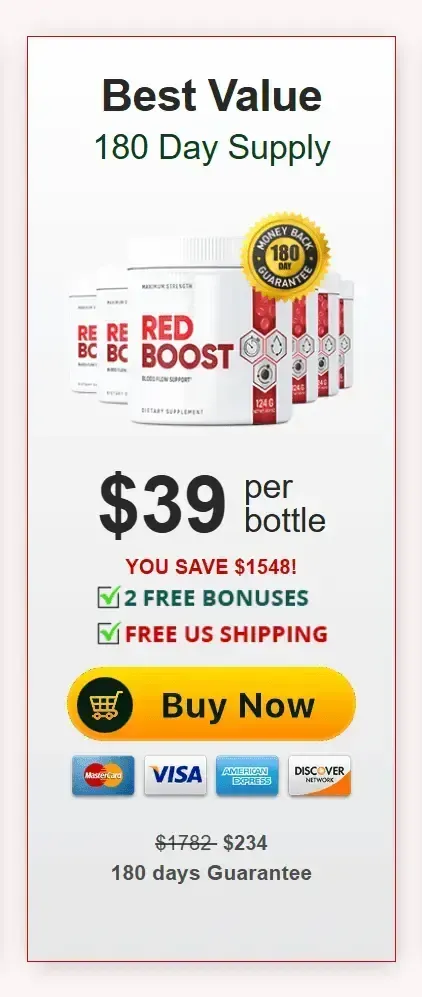 RedBoost 6 bottle pack $49 per bottle